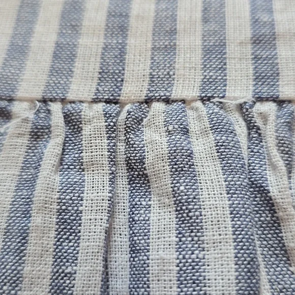 Beach Lunch Lounge, Luca Linen A-Line Prairie Dress, Striped Puff Sleeve, Size L - Picture 9 of 12